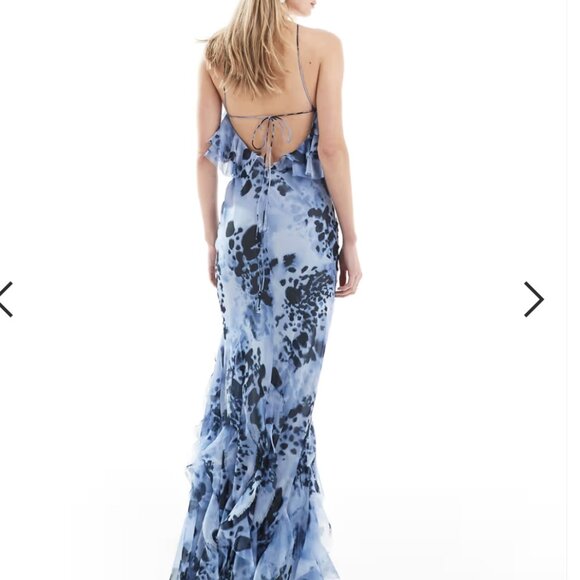 ASOS Stunning Backless Blue and Black Dress - Picture 3 of 9